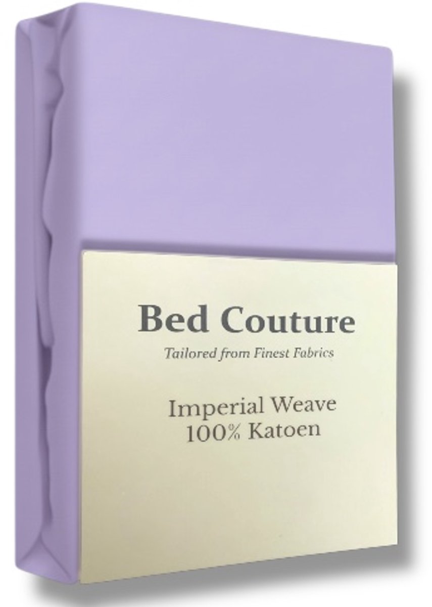 Bed Couture - Hoeslaken van 100% Katoen - Twijfelaar 120x200cm - Hoekhoogte 30cm - Ultra Zacht en Duurzaam - Lila