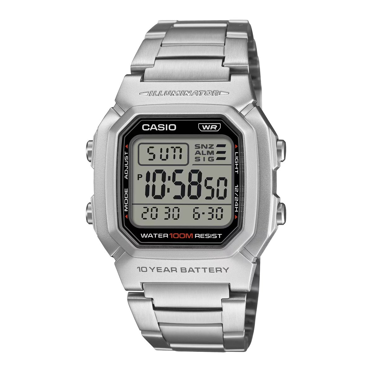 Casio Casio Collection W-800HD-1AVEF Horloge - Staal - Zilverkleurig - Ø 36 mm