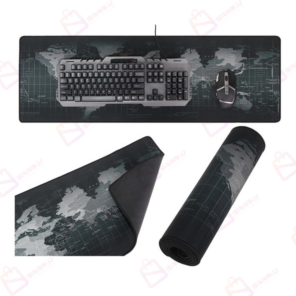 Grote XXL Muismat voor Gaming & Kantoor – 88x30 cm – Antislip Rubberen Onderkant – Waterdicht – Geschikt voor Optische en Laser Muis – muismat xxl – muismat gaming – muismatten – 10981
