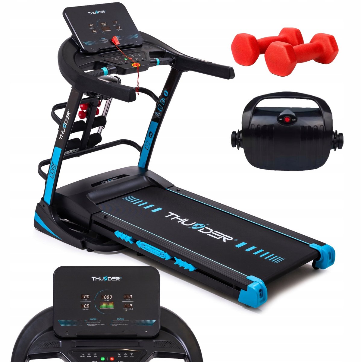 THUNDER Loopband - 20 km/u - 22 hellingsniveaus - 180 kg - THUNDER CORE-DS-BLACK