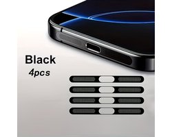 DW4Trading Zelfklevend Stofdicht Gaasje Speaker Set van 4 Stuks Voor Iphone Modellen 16,15,14,13 en 12 - Zwart