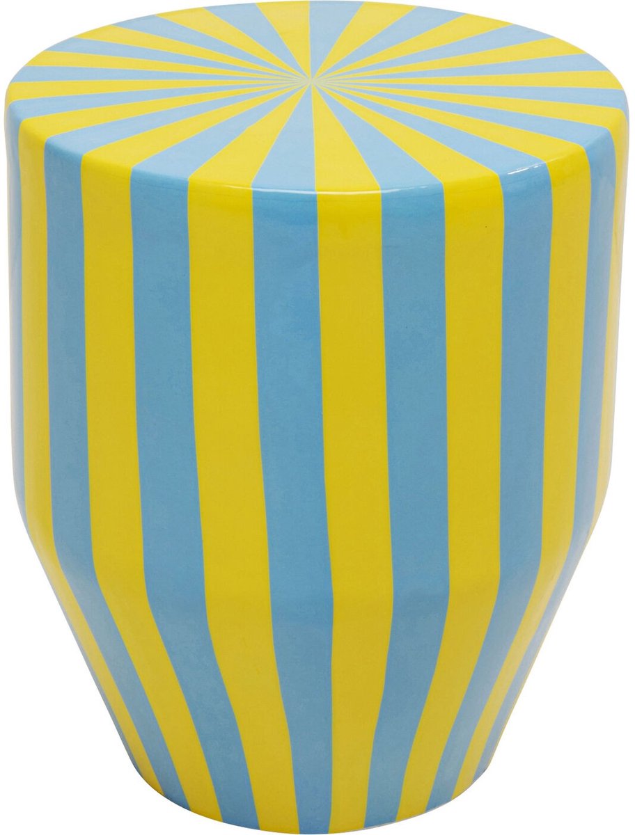 Bijzettafel Candy Ø30cm blauw en geel Kare Design