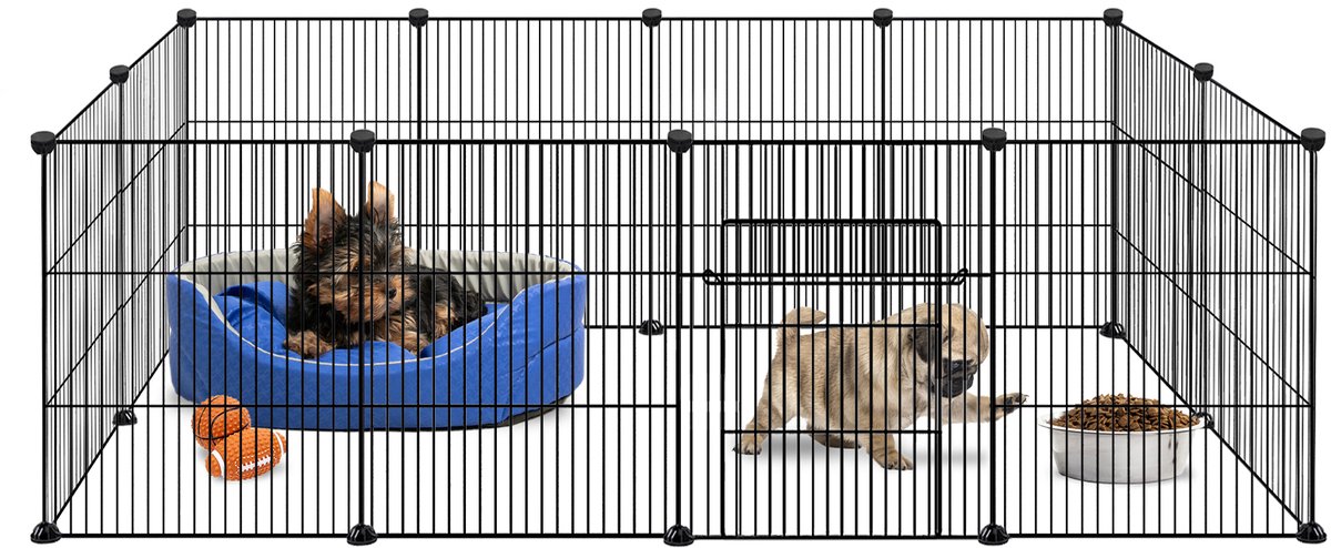 ACXIN Kleine Dieren Hok 35x35cm 12 Platen Met Deur - Voor Konijnen, Cavia's & Puppy's - Binnen & Buiten