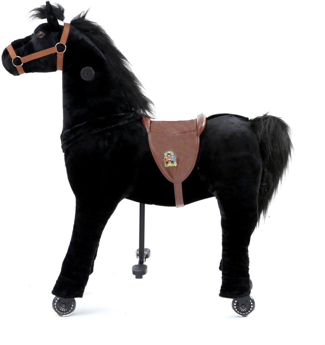 Animal Riding Looppaard Black Beauty Medium/Large 5-8 Jaar – Rijdier op Wielen – Zwart – Tot 60 kg – Zadelhoogte 67 cm