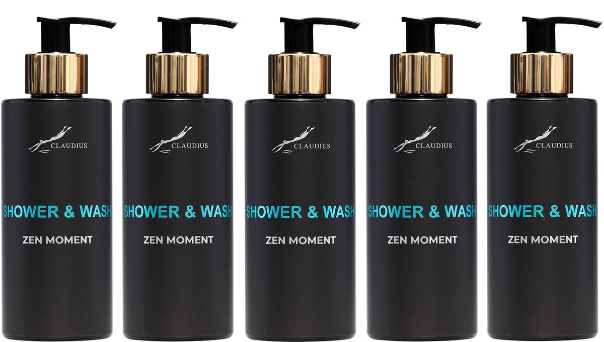 Shower & Wash Zen Moment 300 ml - gouden pomp - 5 stuks
