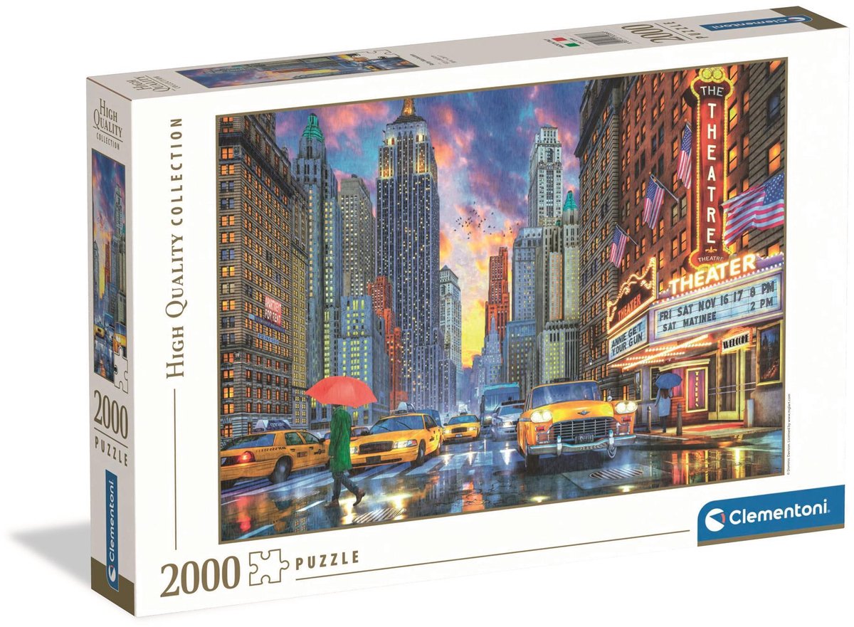 Clementoni Legpuzzel Rainy Manhattan - Puzzel 2000 Stukjes New York - High Quality Collection - Puzzels en Legpuzzels voor Volwassenen