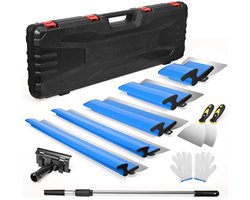HHHK - Spackmes Set - Stukadoors Gereedschap - Spaan - Plamuurmes - 15/25/40/60/80cm - Koffer - Klussen - Spackmessen Set