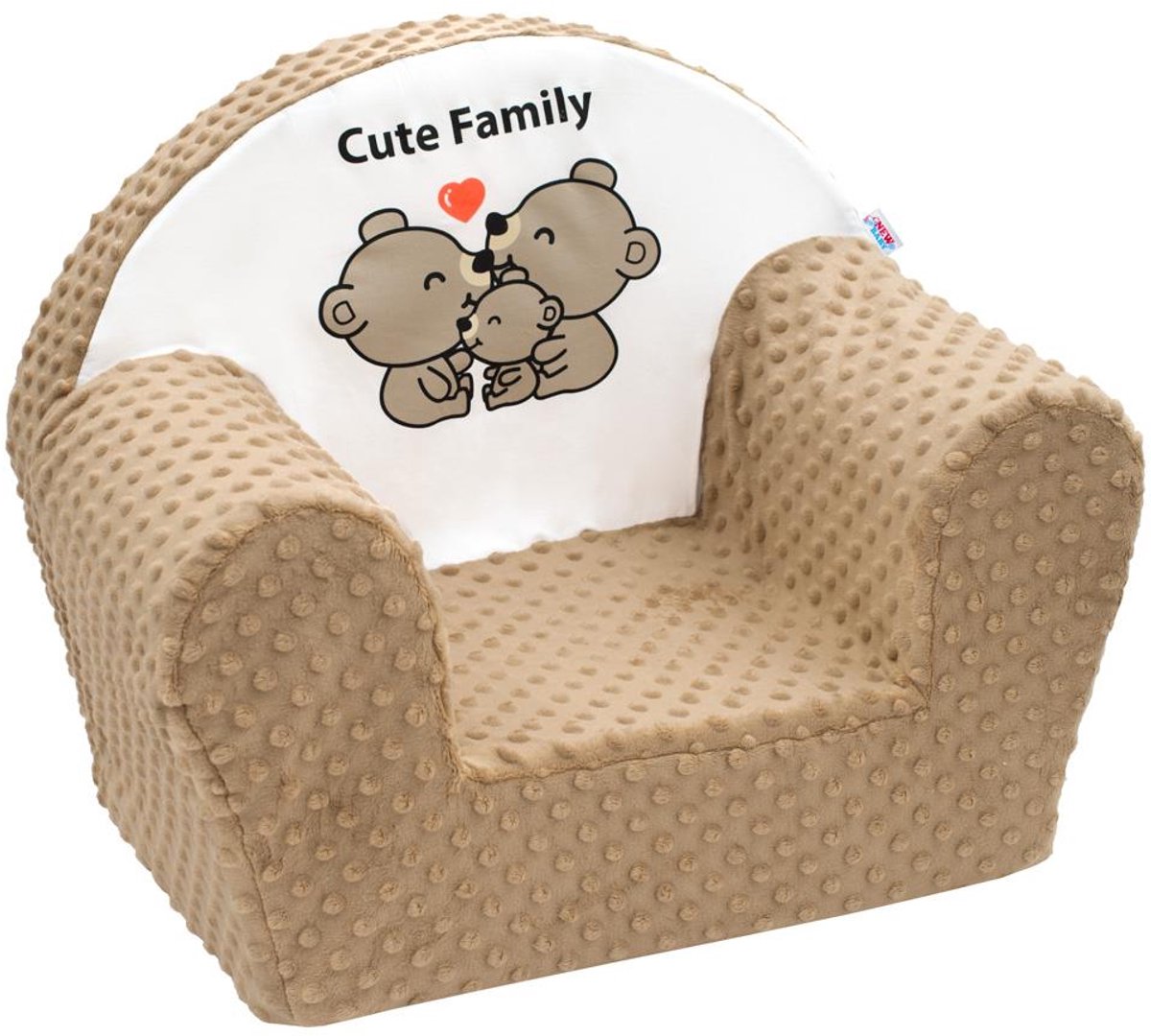NEW BABY - Fauteuil - babyfauteuil bruin minky-stof one size - kinderstuhl - peuterstoel - kinderfauteuil - stoel - zitting