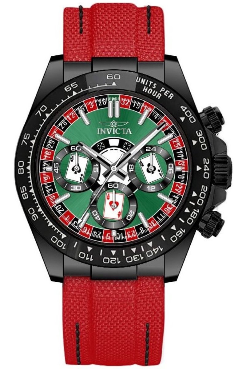 Invicta Speedway 50518 Heren Horloge - Waterdicht - Analoog - Quartz Uurwerk - Roestvrij Staal met groene Wijzerplaat - 40mm