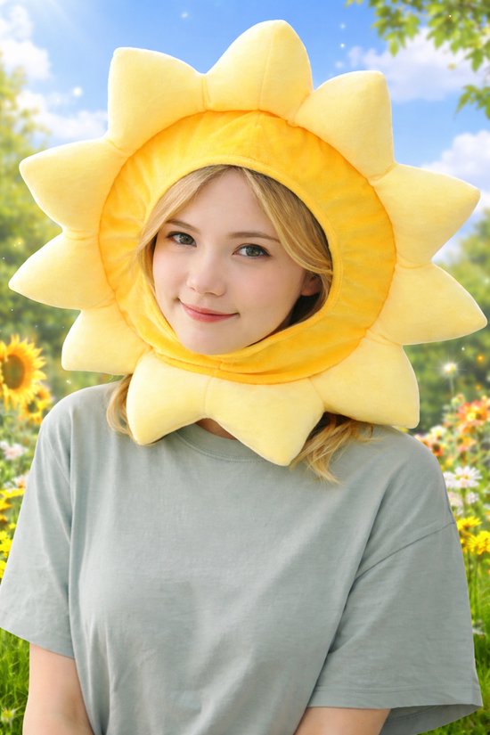 Couvre-chef Tournesol Jaune – Accessoire Déguisement Pour Fête, Danse, Carnaval – 3 Tailles Disponibles