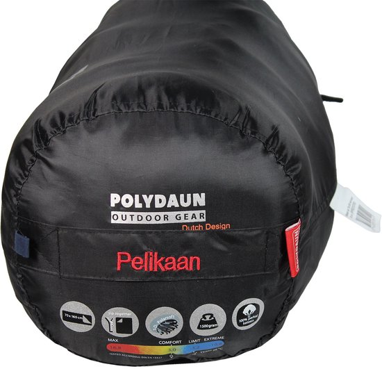 Polydaun Pelikaan junior - kinderslaapzak - blauw/rood - 70x160 cm reversibel van Poly — afbeelding 4