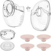 Lionelo Fidi Free Slim Spare Parts Set – Originele Geschikt voor de borstkolf Lionelo Fidi Free Slim en Fidi Free Slim Duo – 4 Siliconen Borstschilden (17–24 mm) – Membraan, Ventiel, Air Chamber & Melkreservoir