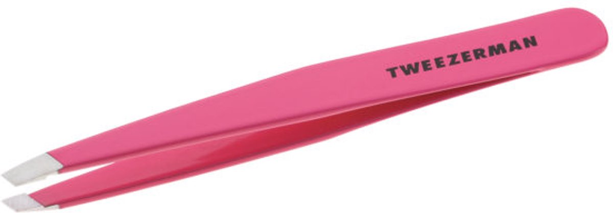 Tweezerman Slant Tweezer Pink – Wenkbrauw Pincet - Professioneel Precisie Pincet Met Schuine Punt – Voor Epileren En Haartjes Verwijderen – Roestvrij Staal – Geschikt Voor Fijne En Stugge Haren – Zwart Glitter - Epileer Pincet Voor Wenkbrauwen