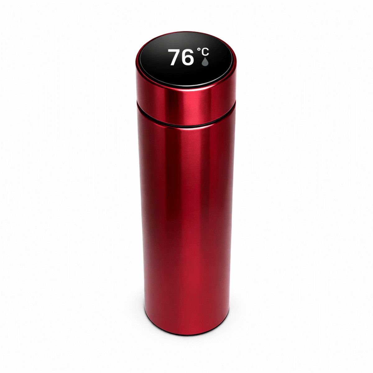 Thermosfles met LCD temperatuur Display - RVS vacuum geisoleerd - Thermosbeker- Dubbelwandige Thermosfles - Isoleerfles - Thermoskan - Travel Mug - Koffiebeker - Drinkflessen -Smart Thermos- rood