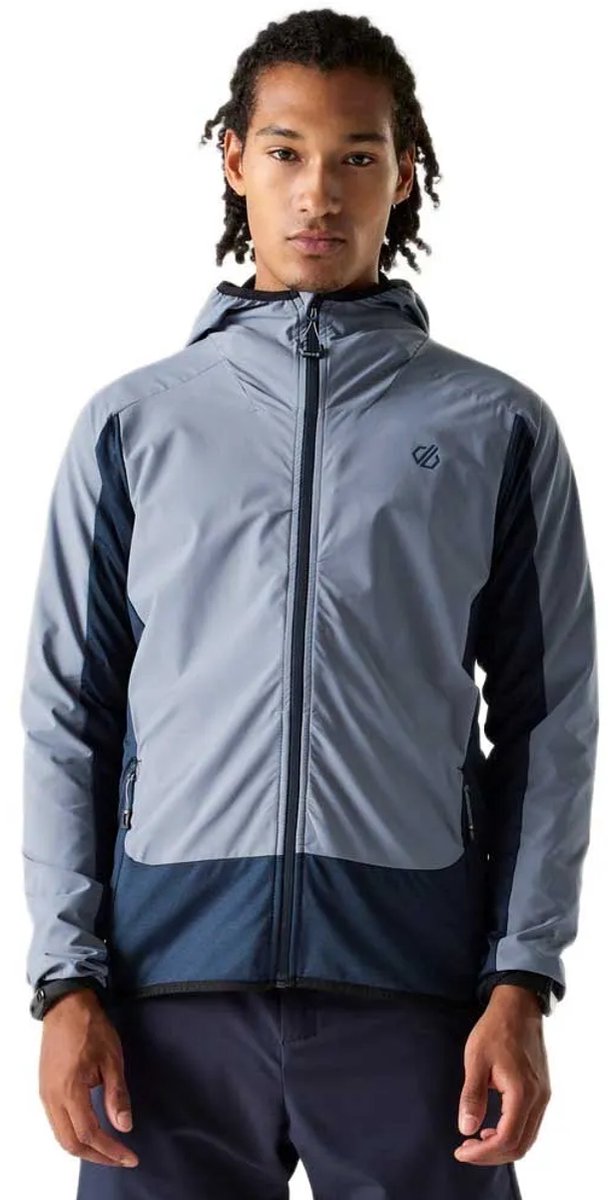 Dare2B Heren Endurance Windbestendige Waterafstotende Stretch Midlayer met Capuchon Marineblauw