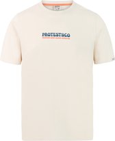 Protest PRTEvina - T-shirt Heren - Korte mouwen - Ronde hals - Normale pasvorm - Crème