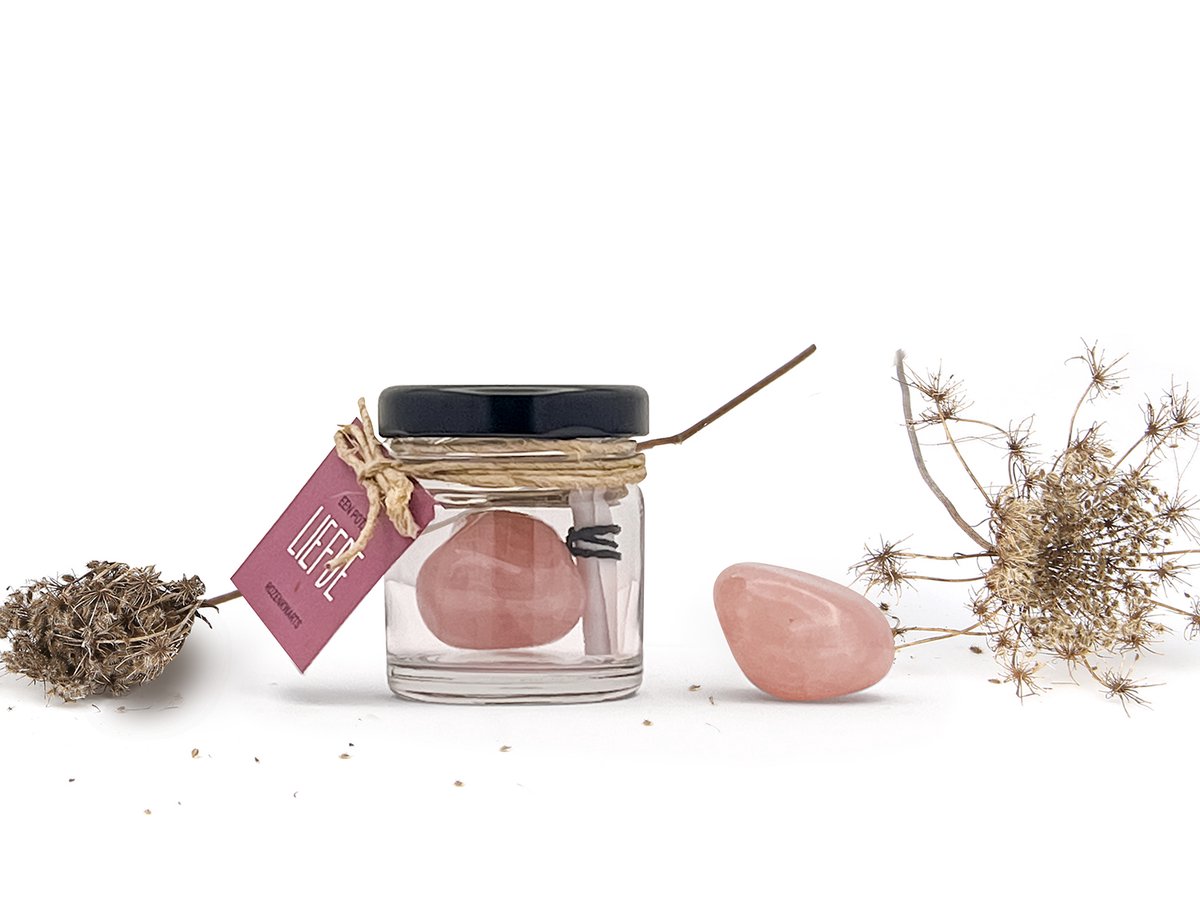 Potje Liefde - Rozenkwarts | Edelsteen Cadeau voor Liefde & Harmonie