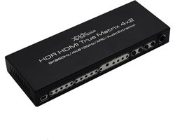 HDMI 2.1 Matrix Switch 4x2 8K HDR met Audio Extractor en ARC