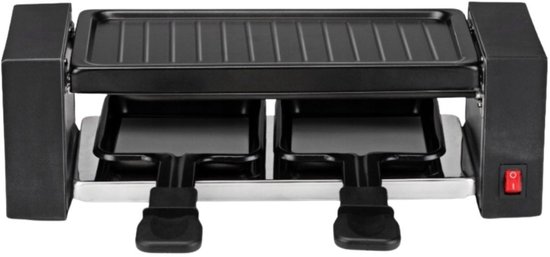 alpina Raclette Gourmet Set - 400 W -Raclette en Grill - Anti-Aanbaklaag - RVS - Makkelijk Meenemen - Zwart — afbeelding 5