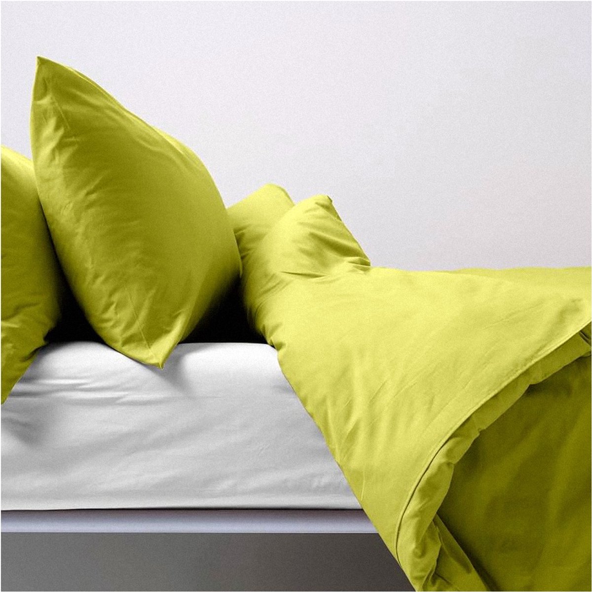 Tweepersoons Beddengoedset Tortona - Effen Geel - Katoen - 250 x 240 cm
