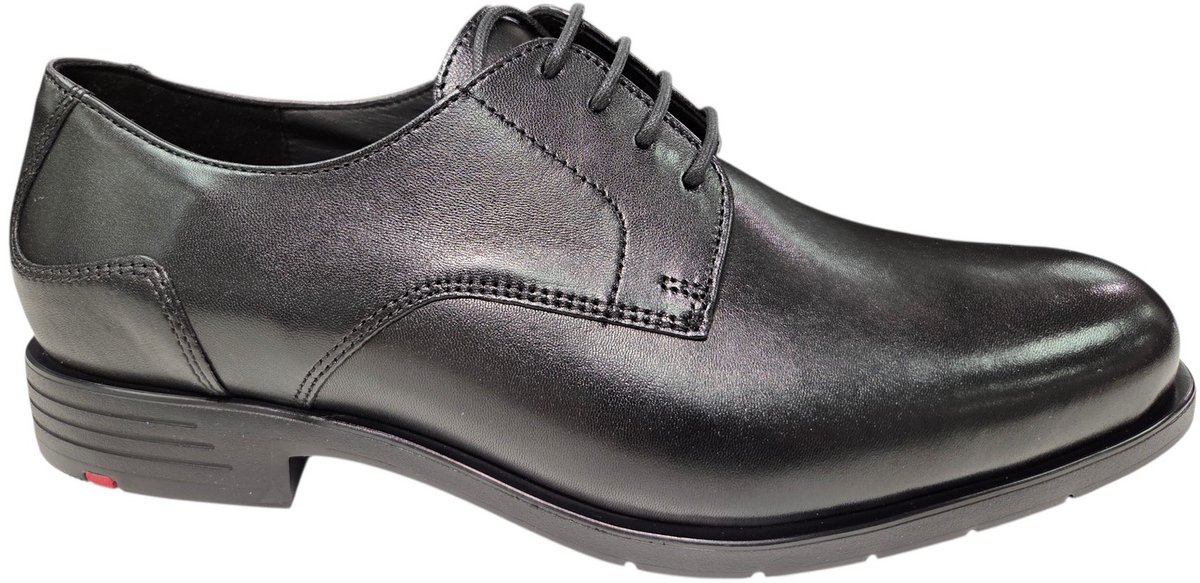 LLoyd Eezy 110W Black Nette Veterschoenen Zwart Leer Heren Breedte K - Zwart - 44