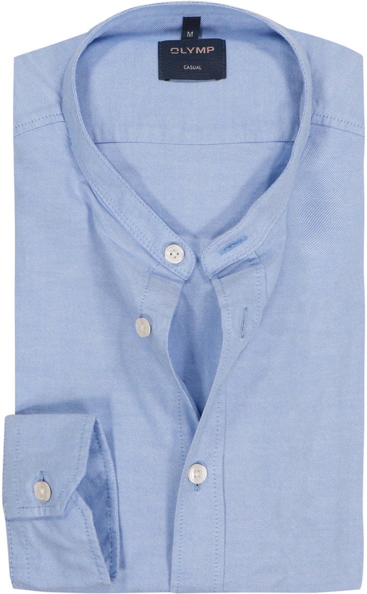 OLYMP Casual regular fit overhemd - Oxford - blauw
