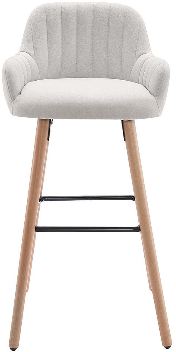 Vente-unique Barkruk van stof en poten van beukenhout - Groen - ELEANA L 47 cm x H 98 cm x D 52 cm