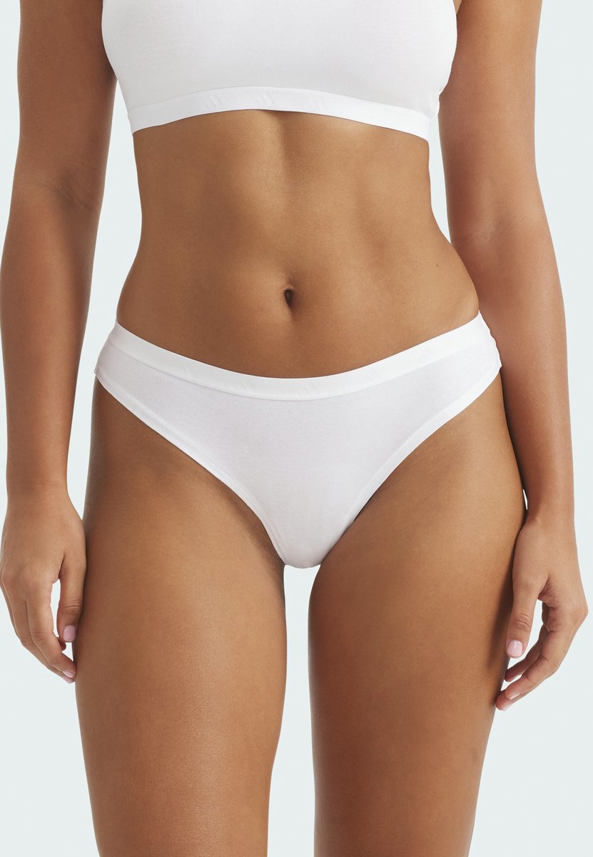 adidas Sportswear 3PK LOW RISE THONG - Sport Active Essentials Cotton – Damen Onderbroek - rood, wit, grijs gemêleerd