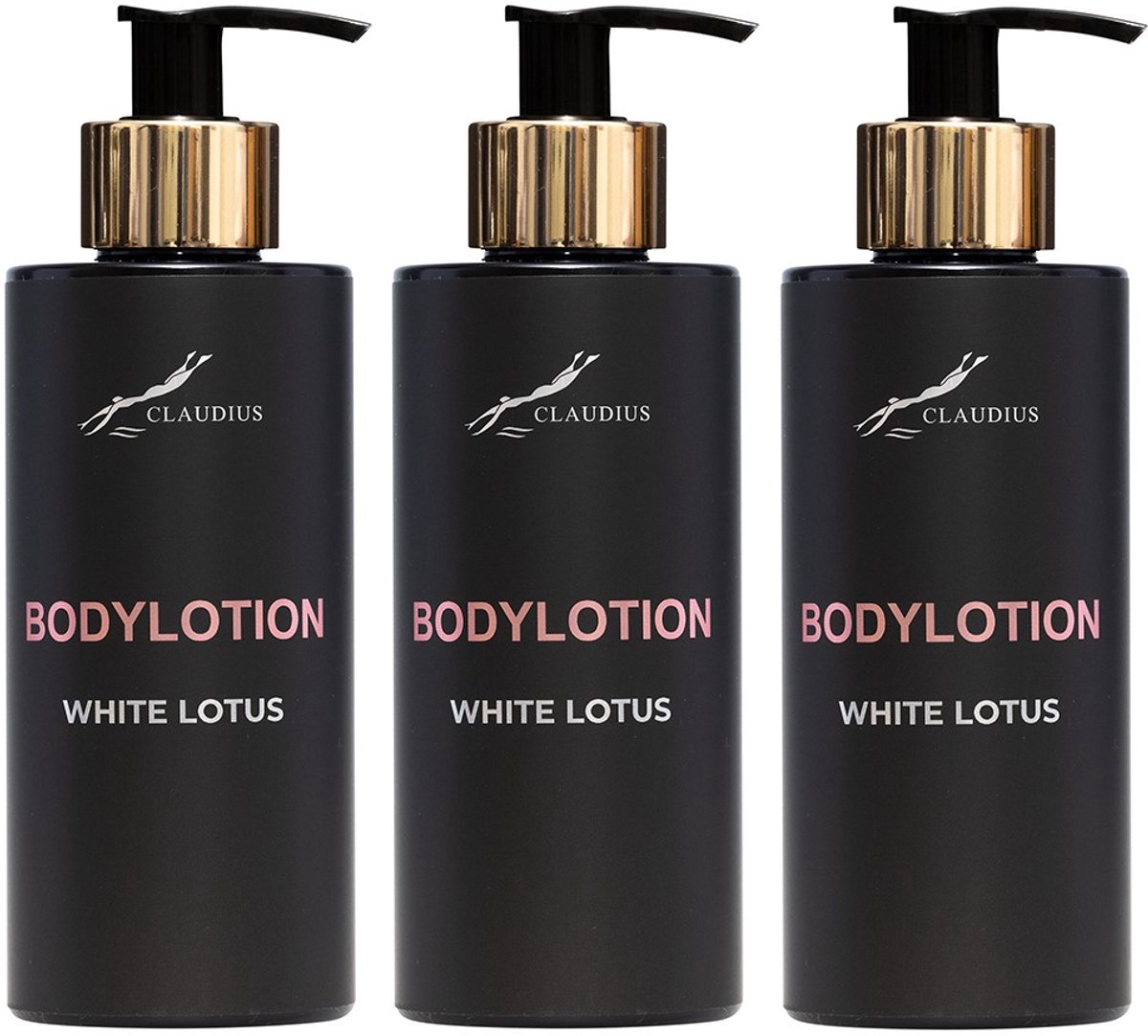 Bodylotion White Lotus 300 ml - gouden pomp - 3 stuks