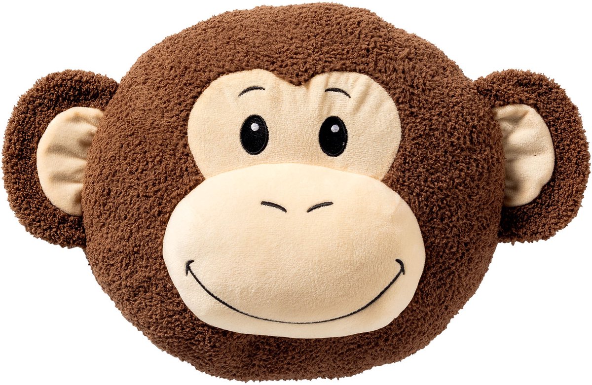 Textino MONKEY - sierkussen Ø30 cm - rond - aap - Partridge - bruin