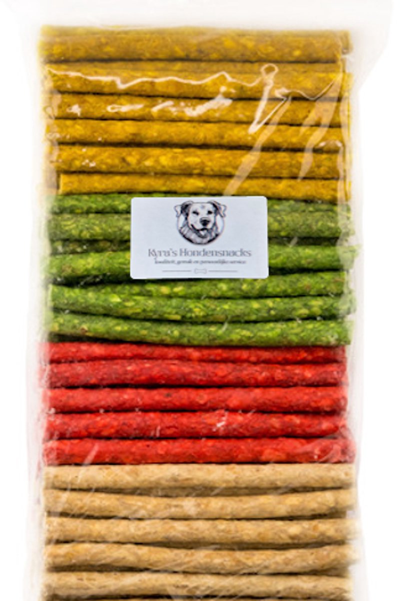Kyra’s Hondensnacks Munchy Sticks Mix (100st) - Voordeelverpakking - Kleurrijke Kauwstaven - Kauwsnacks & Beloningssticks - Voor Alle Honden