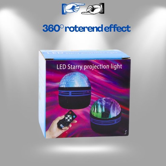 LED Sterren Projector Sterrenhemel Nachtlamp RGB Met Afstandsbediening Muziekmodus 360° Rotatie Met Ebook van LEAN TOYS — afbeelding 2
