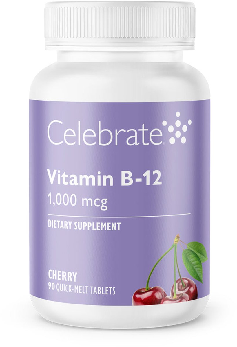 Celebrate Vitamine B12 1000 mcg + 200 mcg foliumzuur – 90 smelttabletten
