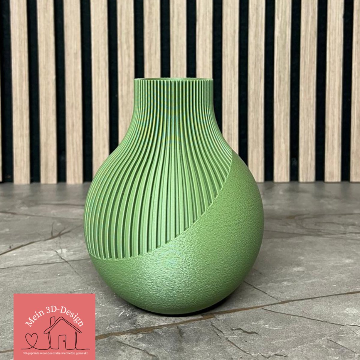 Vaas Nova - Japandi Style - 3D geprint - Kunstbloemen - Legobloemen