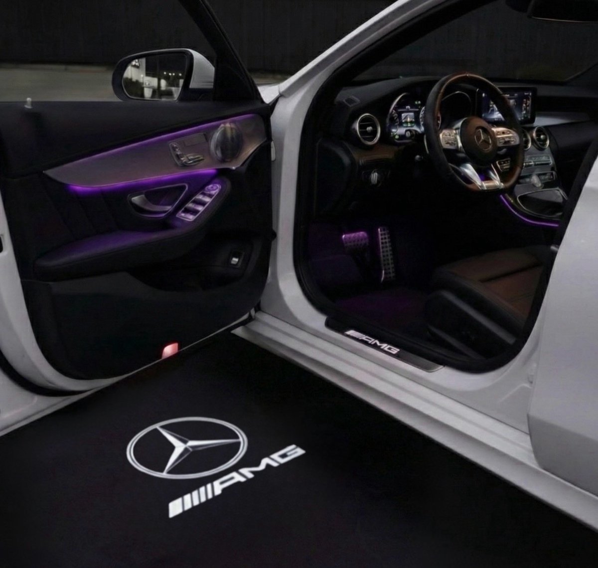 RD Customz® LED Deurverlichting - Geschikt voor Mercedes-Benz - Instapverlichting - Ster & AMG Logo - Set van 2