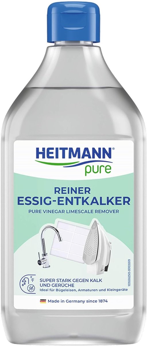HEITMANN pure Azijn Ontkalker – 500 ml – Natuurlijke Kalkreiniger voor Keuken & Badkamer