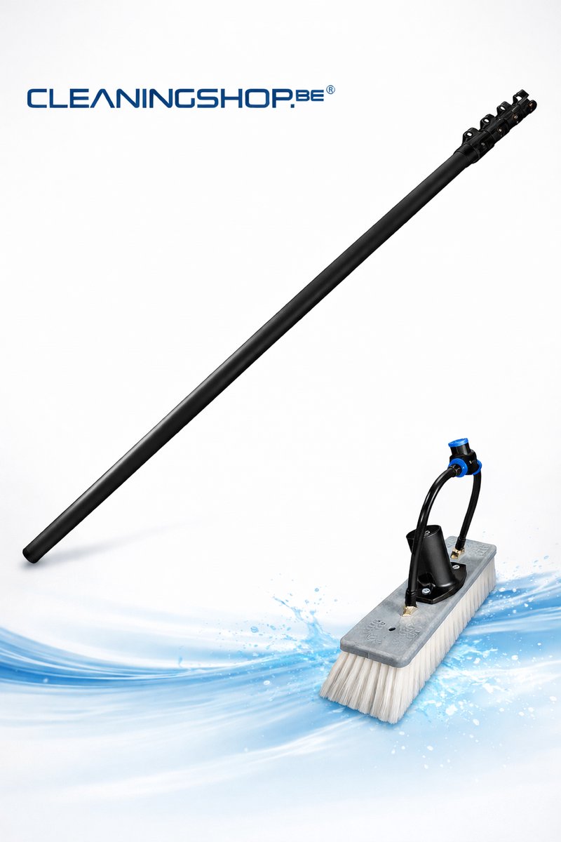Cleaningshop - Telescoop - Reinigen zonnepanelen - Reinigen ramen - Tucker - Professionele telescoop - Telescopische wasborstel - Uitschuifbare waterborstel -