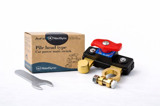 NaviSync® NS-24 Accu Schakelaar Set - Inclusief Montage Sleutel - 12V/24V Batterij Uitschakelaar - Automatische Stroomonderbreker - Lekstroom Beveiliging