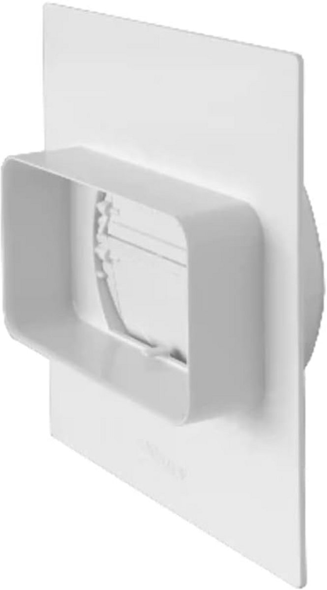 Wanddoorvoer voor ventilatiebuis van rond naar rechthoekig 120x60mm naar 100mm
