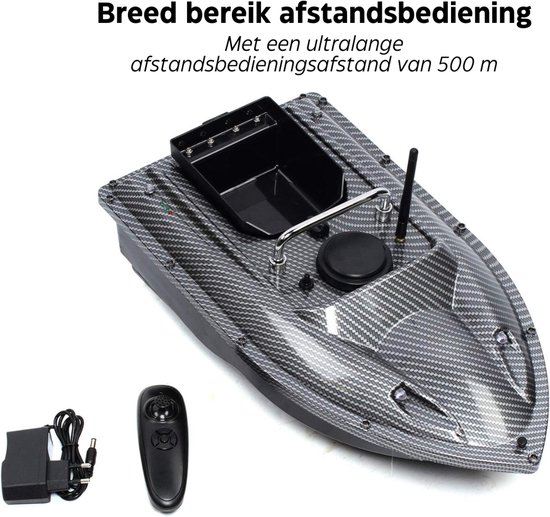 REN® Voerboot Karper - Voerboot Met 1,5 Kg Laadvermogen - Inclusief Accu - Zwart - 49cm x 27cm x 16 cm van ren — afbeelding 2