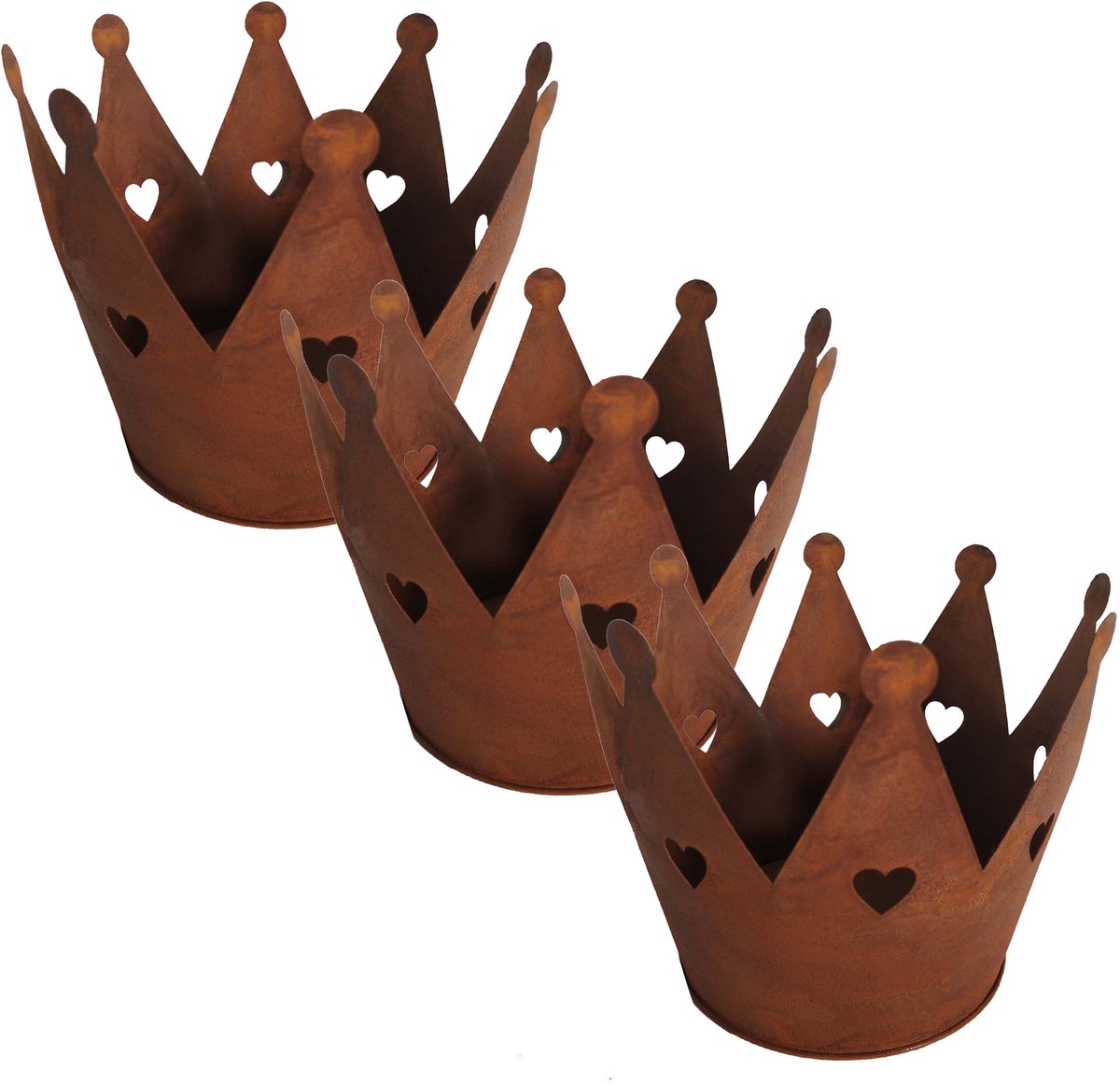 UNUS® Decoratieve kroon set 2 roest metaal diameter 15 cm