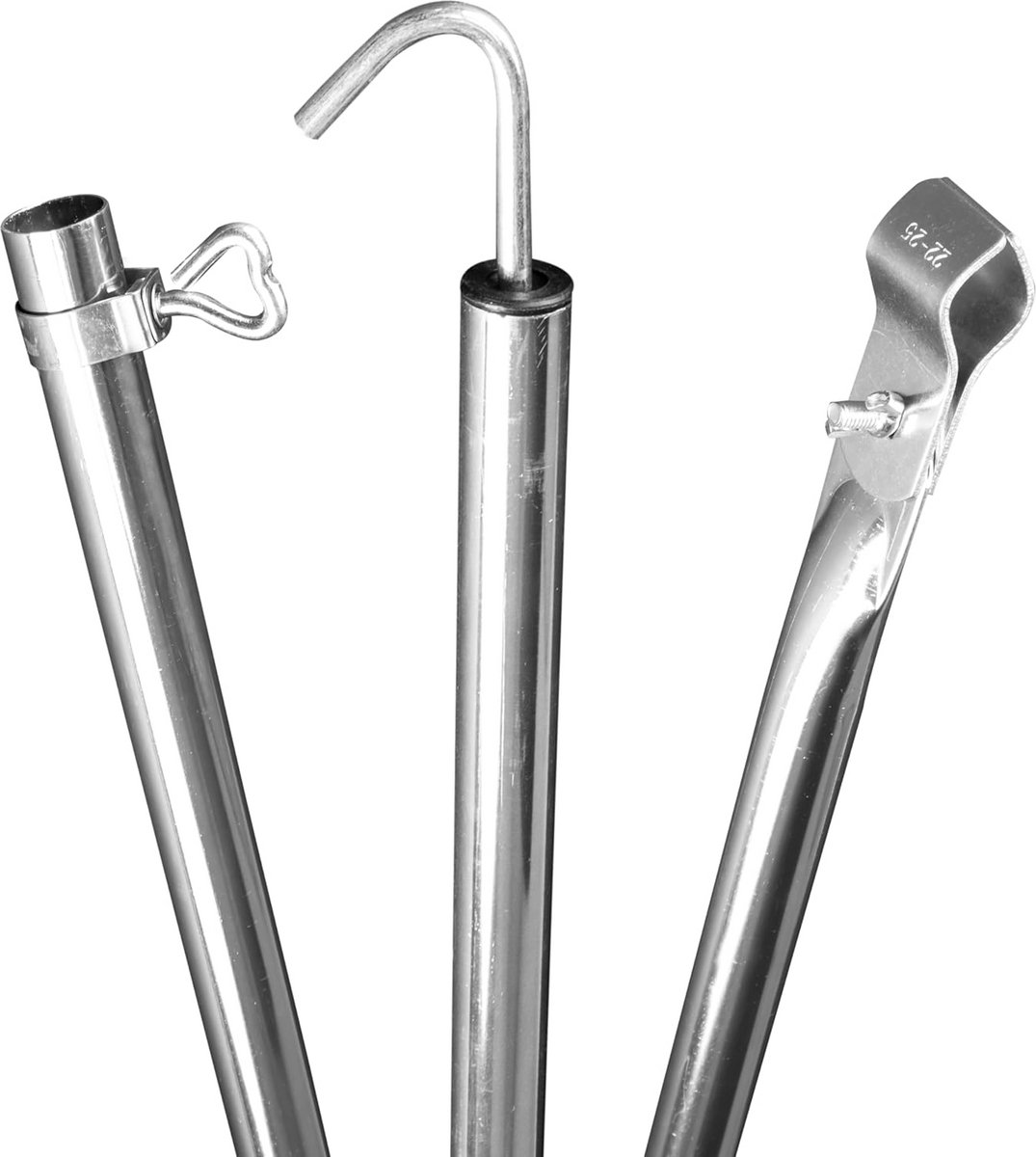 2 Stuks Telescopische Dakstangen Staal met Klem en Haak voor Tent of Luifel (190-290 cm)