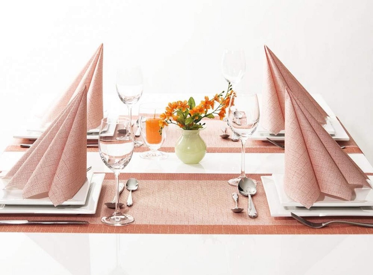 Airlaid Tafelloper Terracotta - Stijlvol Tafelaccessoire voor Horeca en Feesten