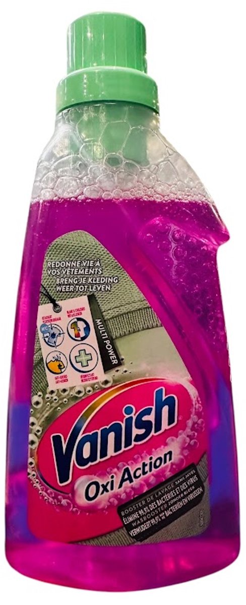 Vanish Oxi Action Wasbooster Gel Zonder Bleek – Vlekverwijderaar Gel – Krachtige Reiniging Zonder Bleek – Voor Gekleurde & Witte Was – 750 ml