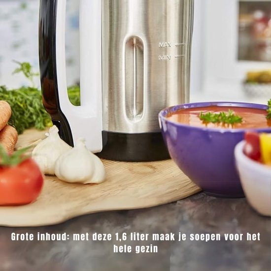 Florixa® Soepmaker - Soupmaker Met 4 Programma’s - Soep Maker Met Automatische Geheugenfunctie - Zilver- 18cm x 21cm x 34cm van Merkloos — afbeelding 5