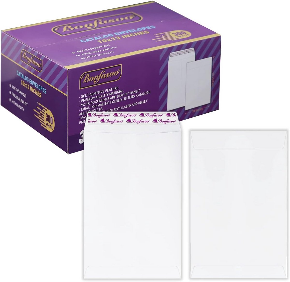 300x Witte Enveloppen 10x13 cm - Catalogus & Grote Documenten - 120GSM Kraftpapier met Zelfklevende Sluiting