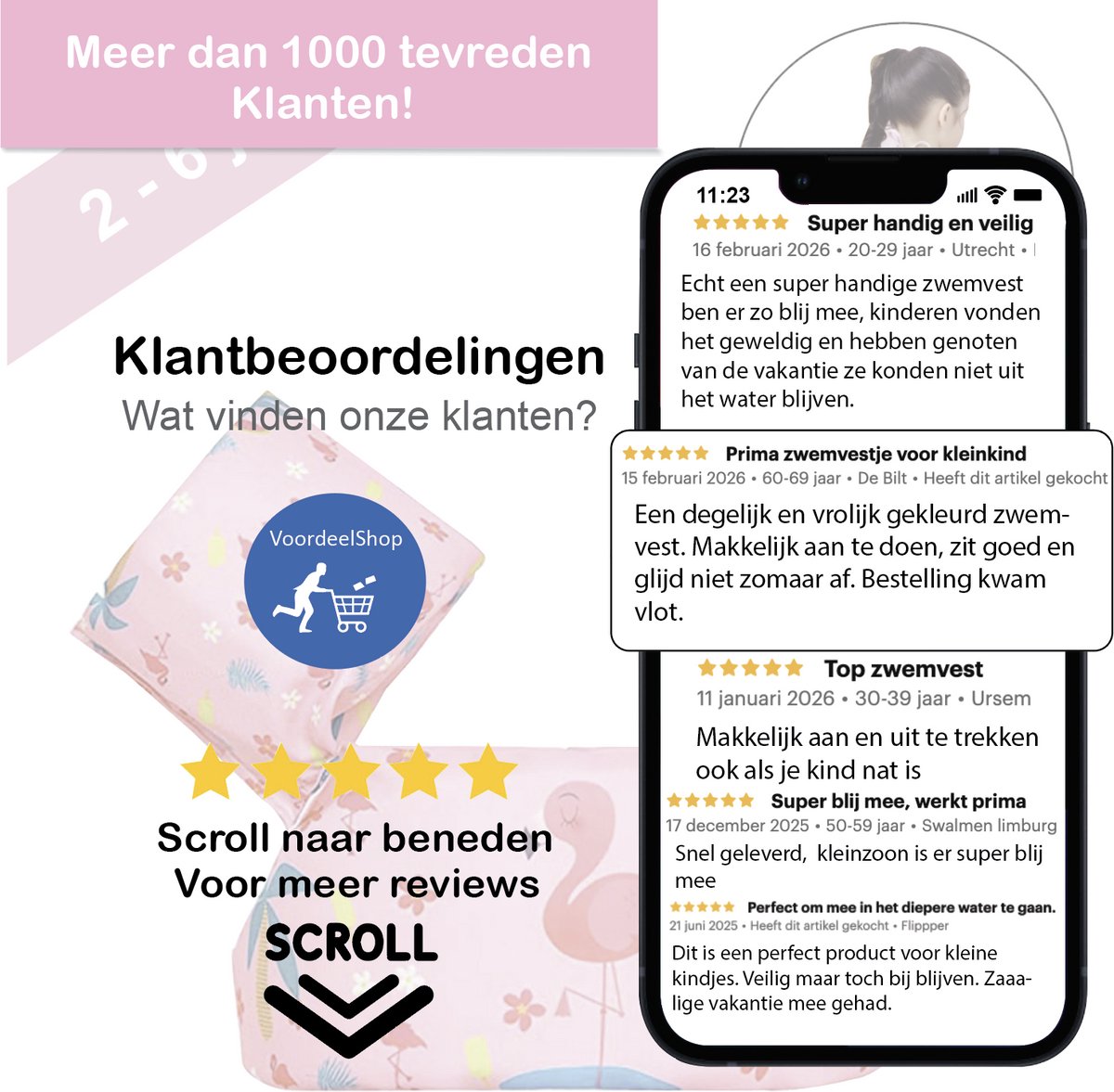 VoordeelShop® Puddle Jumper Zwemvest 2 - 6 Jaar - Incl. Veiligheidssluiting - Flamingo - Zwembandjes Drijfvest & Zwemvleugels - Swimtrainer & Zwemgordel - Zwemvest Kinderen - Peuter - 25 KG — afbeelding 10