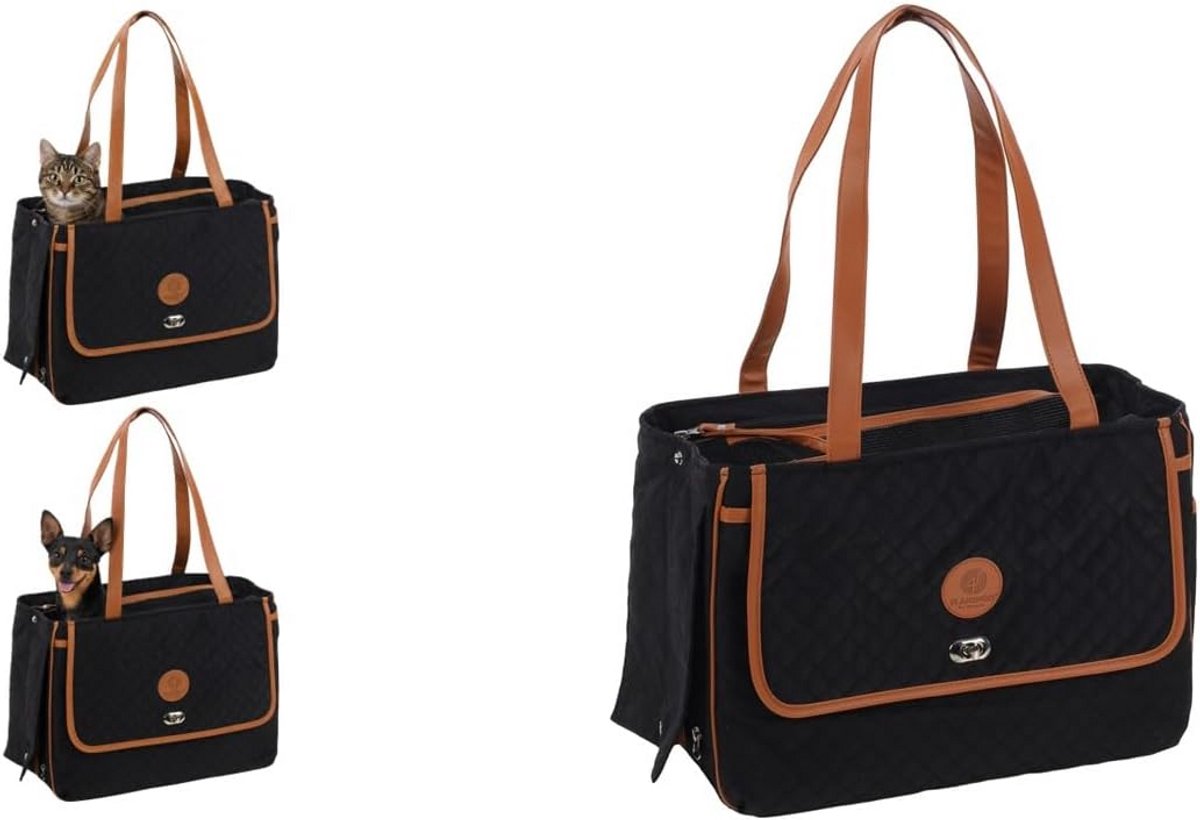 Stevige Zwarte Draagtas (41x20x28 cm) - Ideaal voor Boodschappen of Opslag