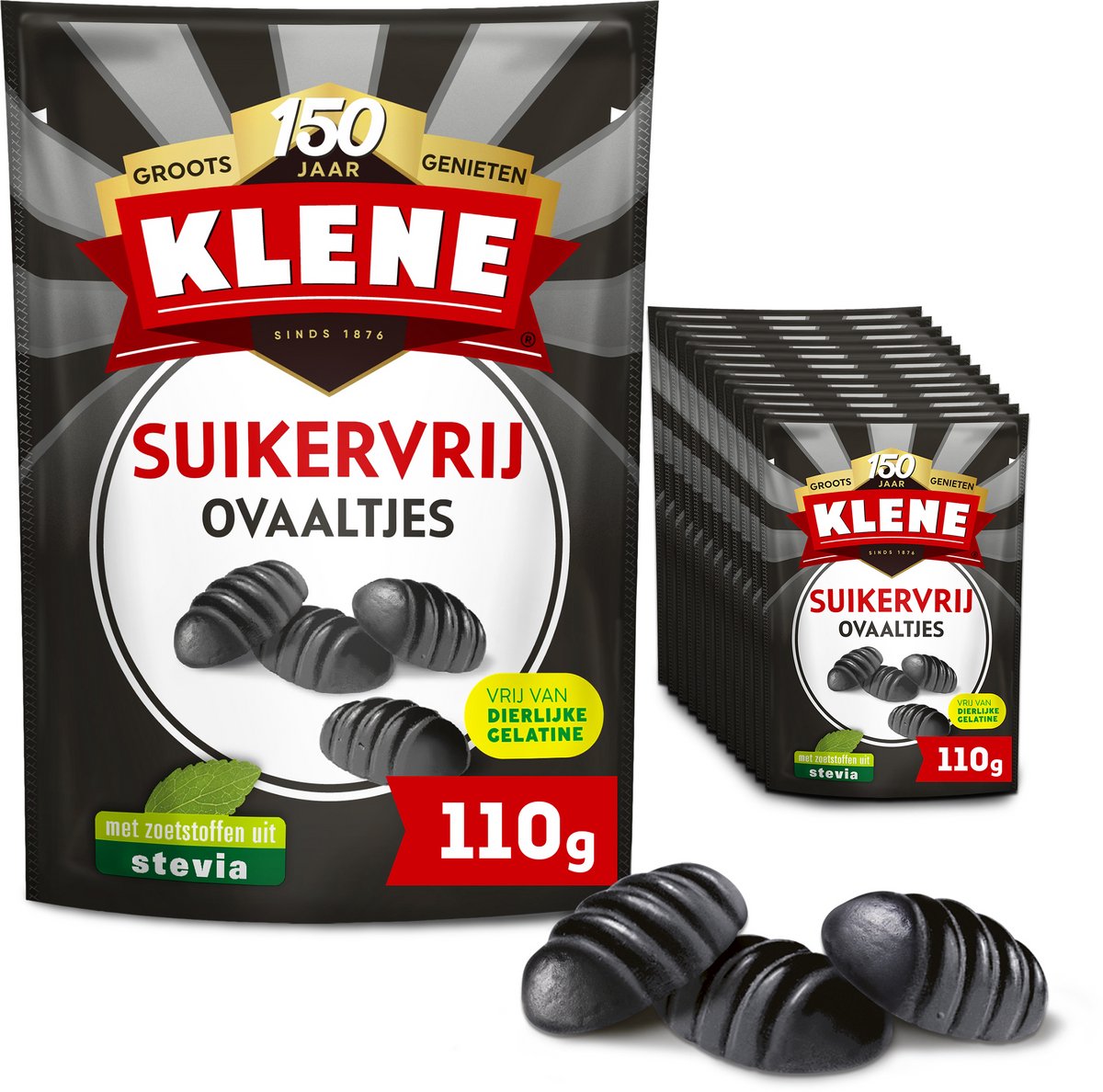 Klene Zoute Ovaaltjes - Drop - Zout - Suikervrij - 12x110gr