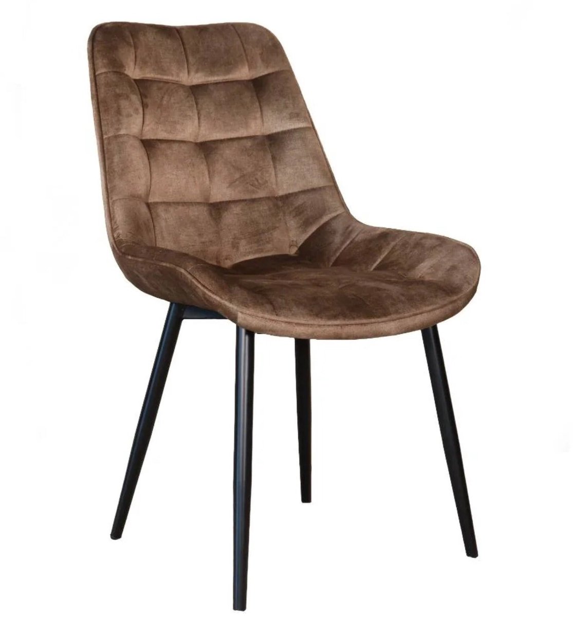 Lizzely Garden & Living Eetkamerstoel De Vince cognac velvet eetstoel zetel